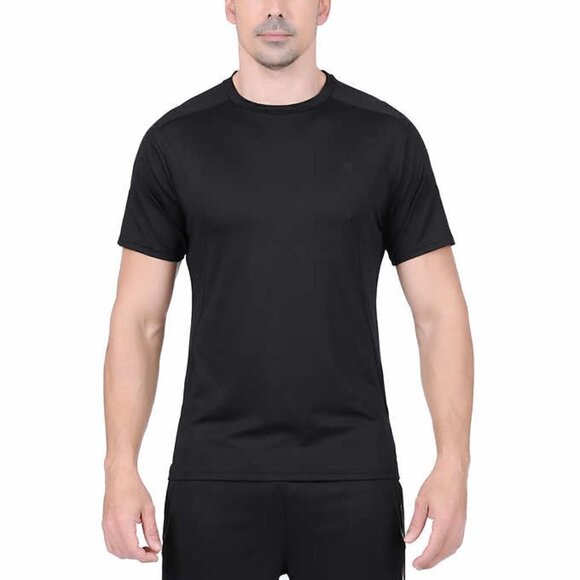 Spyder Active Men's Black Short Sleeve Tee T-Shirt Reflective Trim NWT - Picture 1 of 6